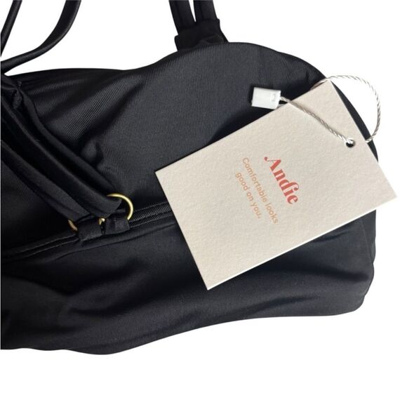 Andie Swim The Rockaway Bikini Swim Top in Black Size Medium NEW NWT $54 - Picture 4 of 6